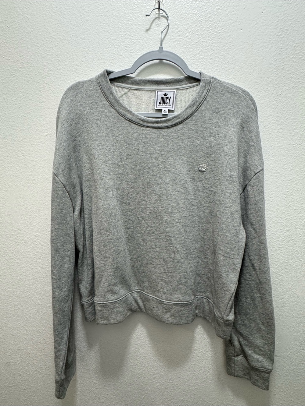 Juicy Couture Gray Crewneck Cropped Sweatshirt